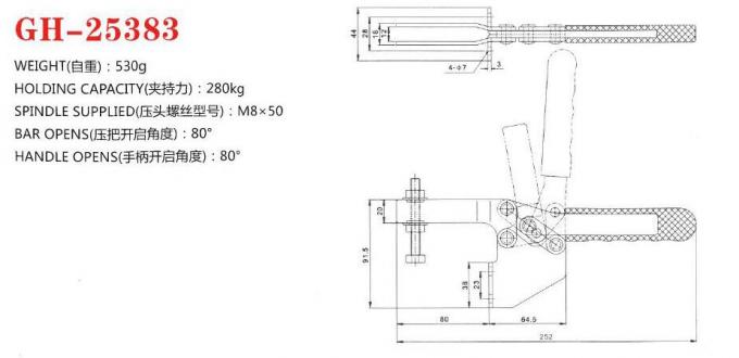 Струбцина 25383 быстрого выпуска шарнирнорычажная особенность установки листа бортовая